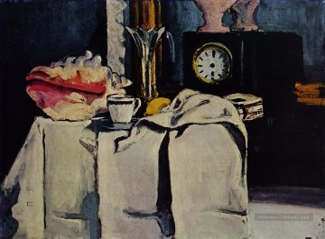 Paul Cézanne œuvres - L’horloge en marbre noir Paul Cézanne